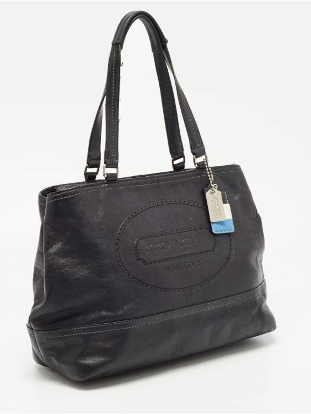 Authentic Coach Hamptons Weekend Perforated Leather Tote Bag - Picture 2 of 9